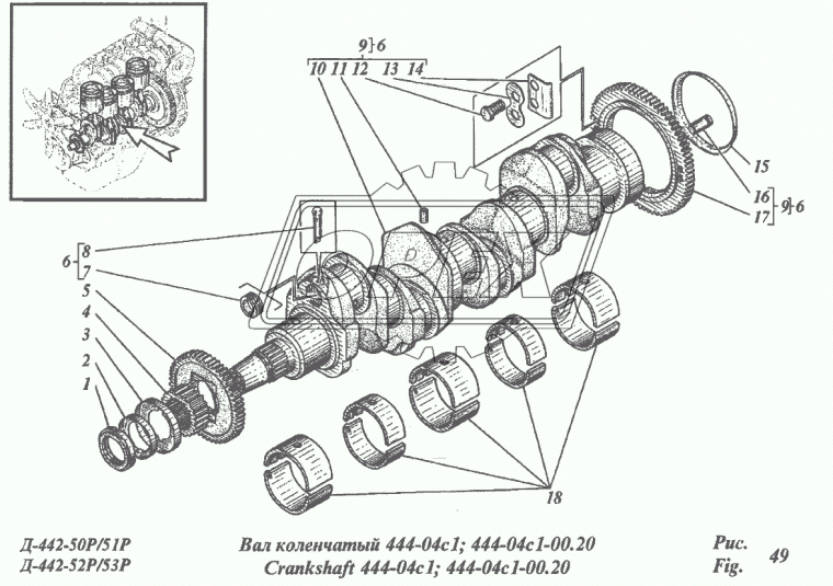 444-0409-01 Гайка Д-461-51,И, Д-442,И комбайновые АлтайДизель